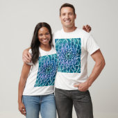 Turquoise Dahlia Bloem Macro achtergrond T-shirt (Unisex)