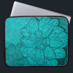 Turquoise Dahlia Floral Pattern-laptophoes Laptop Sleeve<br><div class="desc">Deze moderne florale neopreenlaptophoes van turquoise heeft een verbluffend abstract bloemontwerp dat de schoonheid van de dahlia-bloem in een monochromatische kleurenpalet van turquoise, aqua en blauwgroen benadrukt. Een gewaagde turkooisdahlia is het middelpunt van dit maximalistische ontwerp, omgeven door twee donkerdere dagbladbloemen op een gepatenteerde achtergrond van elegante turquoise, aqua en...</div>