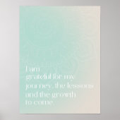 Turquoise Daily Gratitude Affirmation Poster (Voorkant)
