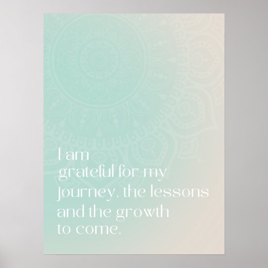 Turquoise Daily Gratitude Affirmation Poster (Voorkant)