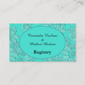 Turquoise Daisies Floral Wedding Registry Informatiekaartje (Voorkant)