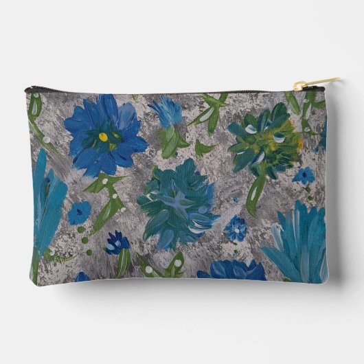 Turquoise Daisy Bloemen Accessoires Pouch Etui (Achterkant)