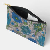 Turquoise Daisy Bloemen Accessoires Pouch Etui (Open)