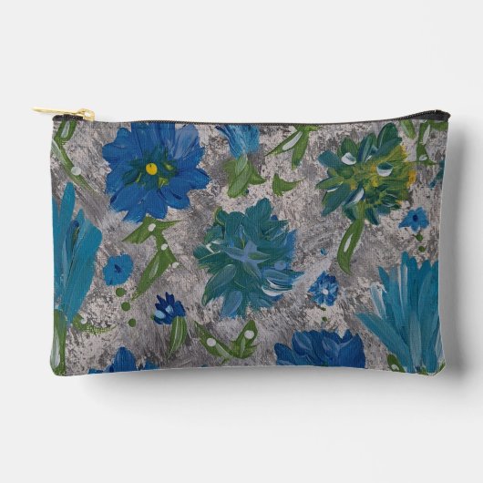 Turquoise Daisy Bloemen Accessoires Pouch Etui (Voorkant)