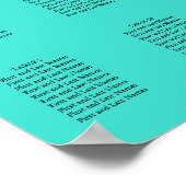 Turquoise Daisy Bloemenbruiloft 120 zitplaatsen ka Poster (Hoek)