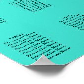 Turquoise Daisy Bloemenbruiloft 60 zitplaatsen kaa Poster (Hoek)