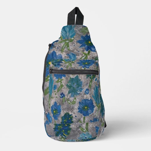 Turquoise Daisy Floral Sling Bag (Voorkant)