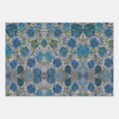 Turquoise Daisy Floral Wrapping Papier Inpakpapier Vel (Voorkant 3)