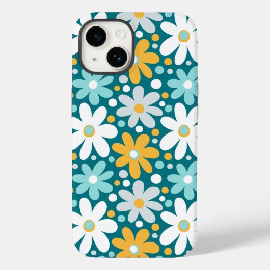 Turquoise Daisy Flower | iPhone 14 Hoesje-Mate Case-Mate iPhone Case (Achterkant)