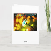 Turquoise Daisy in Gold Birthday Kaart (Achterkant)