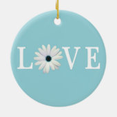 Turquoise Daisy Love Ornament (Achterkant)