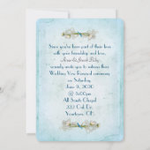 turquoise daisy macro op verscheurd randpapier kaart (Achterkant)