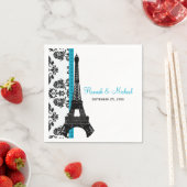 TURQUOISE Damask Eiffeltoren bruiloft Servet (Insitu)