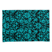 Turquoise Damask Floral Pattern Kussensloop (Voorkant-Rechts)