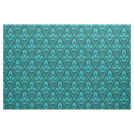 Turquoise Damask Pattern Fabric Stof (Fat Quarter)