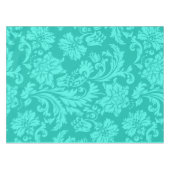 Turquoise damask print tafelkleed (Voorkant (Horizontaal))