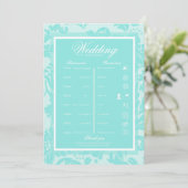 Turquoise damast routebeschrijving routebeschrijvi kaart (Staand voorkant)