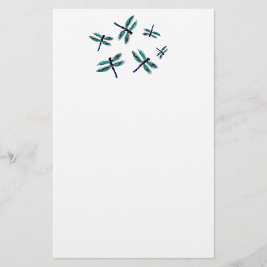 Turquoise Dancing Dragonfly Briefpapier (Voorkant)