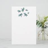 Turquoise Dancing Dragonfly Briefpapier (Staand voorkant)