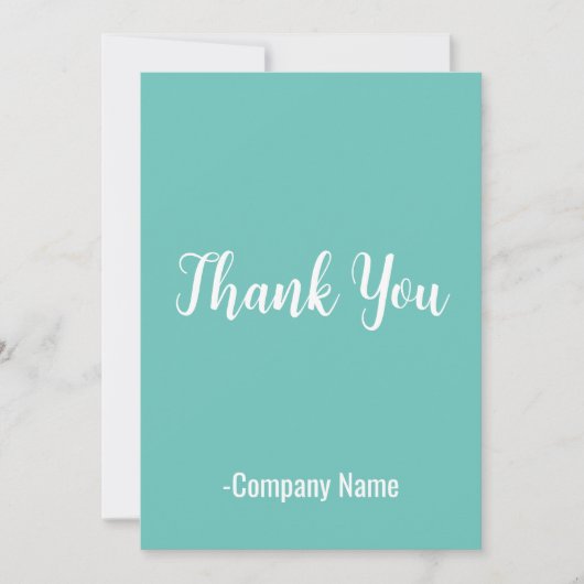 Turquoise dank u feestdagenkaart (Voorkant)