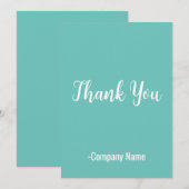 Turquoise dank u feestdagenkaart (Voorkant / Achterkant)