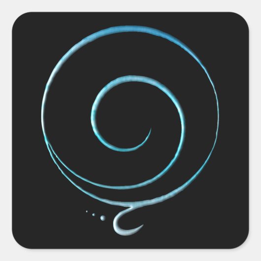 Turquoise Dankbaarheid Vierkante Sticker (Voorkant)