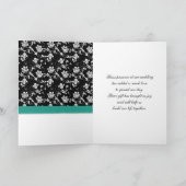 Turquoise Dankkaart voor Bruiloft Bedankkaart (Binnen)