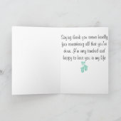 Turquoise dansleraar bedankkaart (Binnen)