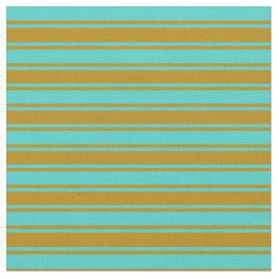 Turquoise & Dark Goldenrod Lines Stof