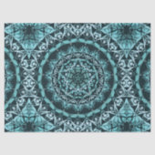 Turquoise Dark Green Damask Mandala Tissuepapier (Voorkant)