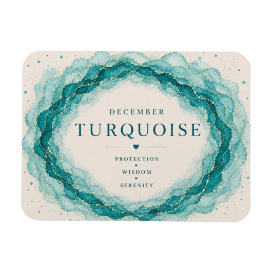 Turquoise december geboortesteen flexi magneet (Horizontaal)