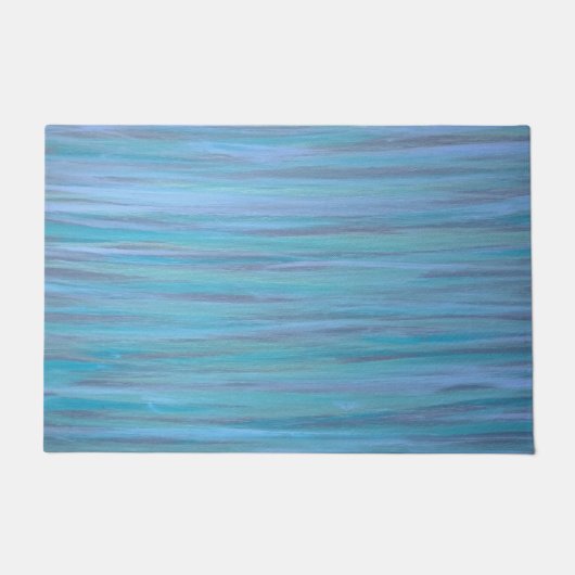 Turquoise Decor | Blauwe Blauwgroen kalkwaterpense Deurmat (Voorkant)