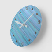 Turquoise Decor | Blauwe Blauwgroen kalkwaterpense Ronde Klok (Hoek)