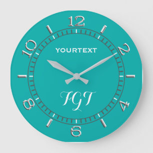 Turquoise Decor Dial Easily Personalized Grote Klok