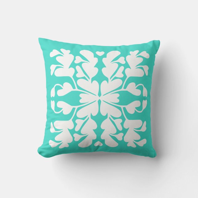 Turquoise decoratie kussen (Voorkant)