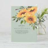 Turquoise & Deep Plum Zonnebloem Vrijgezellenfeest Kaart (Staand voorkant)