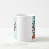 Turquoise Deer in paddenstoel Forest 2 Koffiemok (Center)