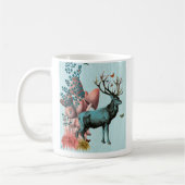Turquoise Deer in paddenstoel Forest 2 Koffiemok (Links)