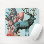 Turquoise Deer in paddenstoel Forest 2 Muismat (Met muis)