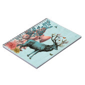 Turquoise Deer in paddenstoel Forest 2 Notitieboek (Linkerzijde)