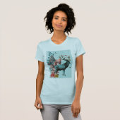 Turquoise Deer in paddenstoel Forest 2 T-shirt (Voorkant volledig)