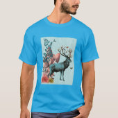 Turquoise Deer in paddenstoel Forest 2 T-shirt (Voorkant)
