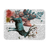 Turquoise Deer in paddenstoelbos Magneet (Horizontaal)