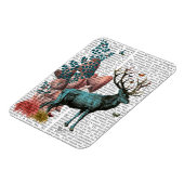 Turquoise Deer in paddenstoelbos Magneet (Linkerzijde)