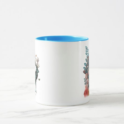 Turquoise Deer in paddenstoelbos Mok (Midden)