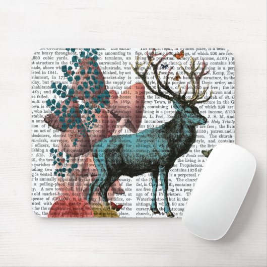 Turquoise Deer in paddenstoelbos Muismat (Met muis)