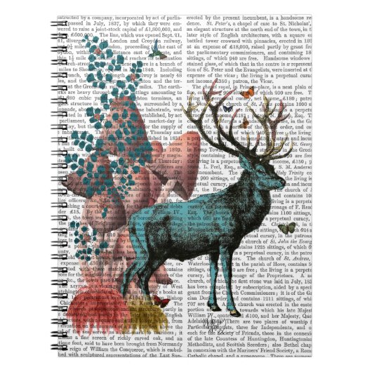 Turquoise Deer in paddenstoelbos Notitieboek (Voorkant)
