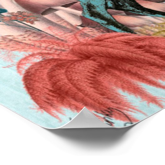 Turquoise Deer in paddenstoelbos Poster (Hoek)