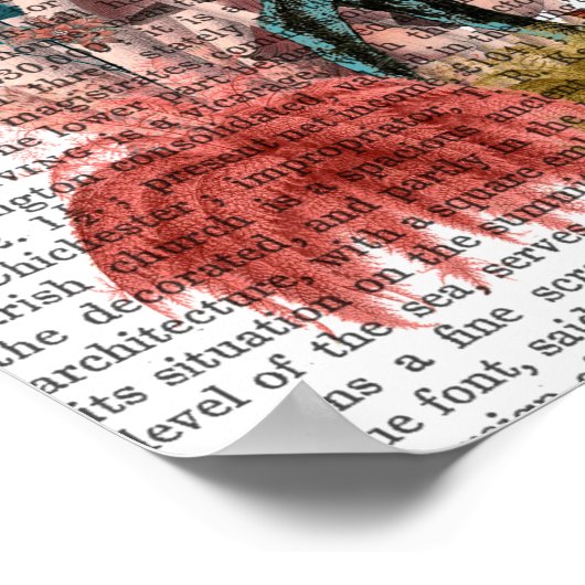 Turquoise Deer in paddenstoelbos Poster (Hoek)