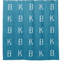 Turquoise Denim Jeans Fabric Initialen gepersonali Douchegordijn